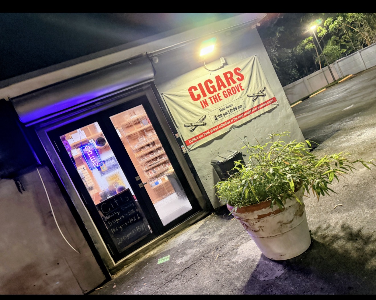 Cigars in the Grove — storefront