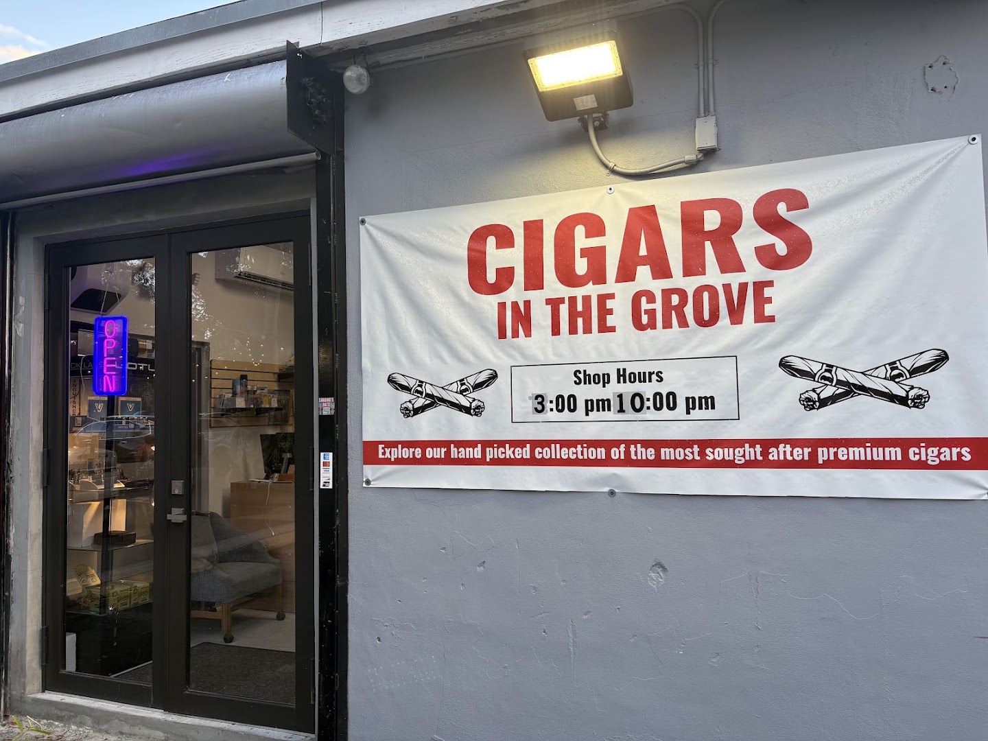 Cigars in the Grove — storefront
