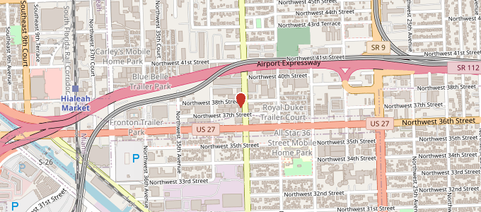 Map to Detailing Center Miami Dade