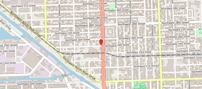 Map to La Nueva Alameda Cafeteria